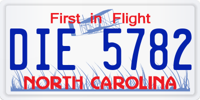 NC license plate DIE5782