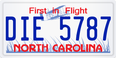 NC license plate DIE5787