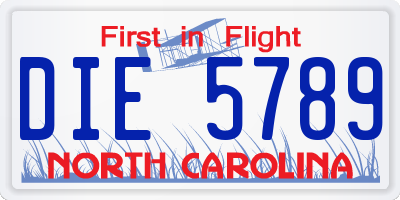 NC license plate DIE5789