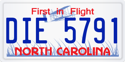 NC license plate DIE5791