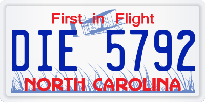 NC license plate DIE5792