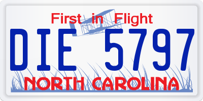 NC license plate DIE5797