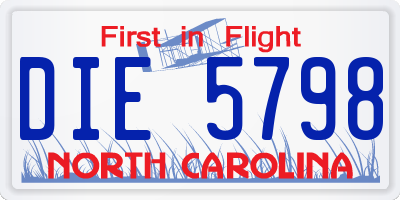 NC license plate DIE5798