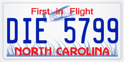 NC license plate DIE5799