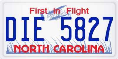 NC license plate DIE5827