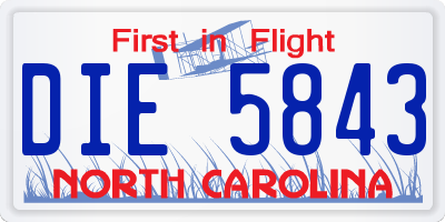 NC license plate DIE5843