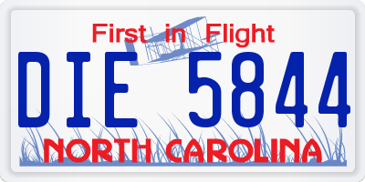 NC license plate DIE5844