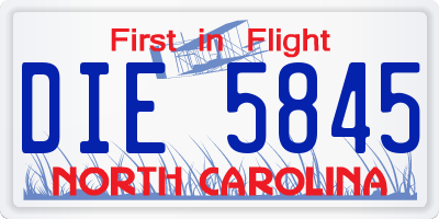 NC license plate DIE5845