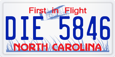 NC license plate DIE5846