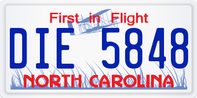 NC license plate DIE5848