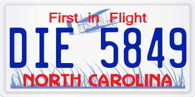 NC license plate DIE5849