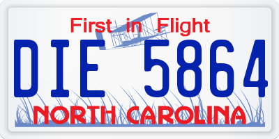 NC license plate DIE5864