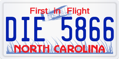 NC license plate DIE5866