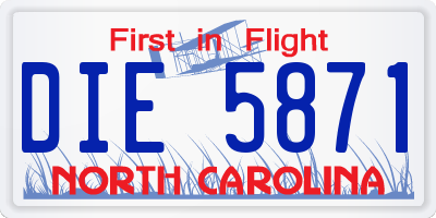 NC license plate DIE5871