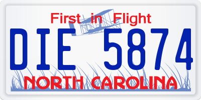 NC license plate DIE5874