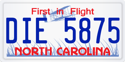 NC license plate DIE5875