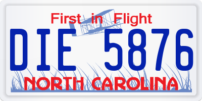 NC license plate DIE5876