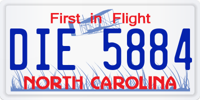 NC license plate DIE5884