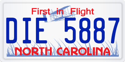 NC license plate DIE5887