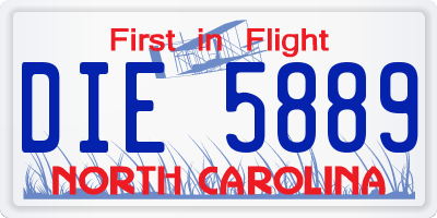 NC license plate DIE5889