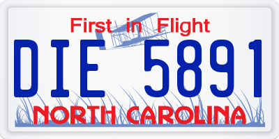 NC license plate DIE5891