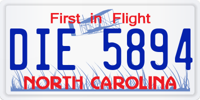 NC license plate DIE5894