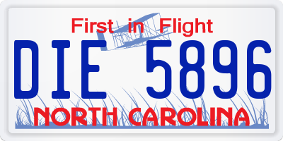 NC license plate DIE5896