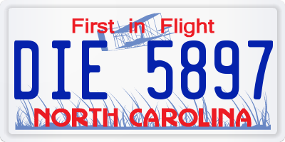 NC license plate DIE5897