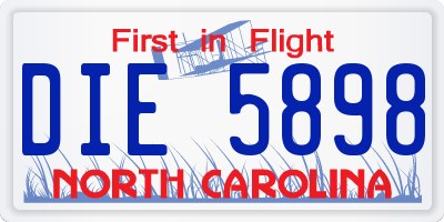 NC license plate DIE5898