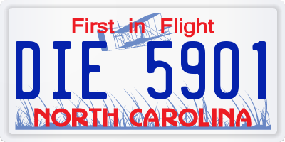 NC license plate DIE5901