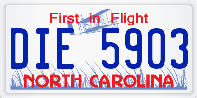 NC license plate DIE5903