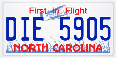 NC license plate DIE5905