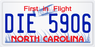 NC license plate DIE5906