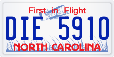 NC license plate DIE5910