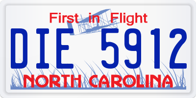NC license plate DIE5912
