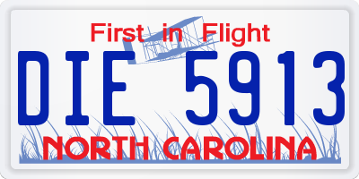 NC license plate DIE5913