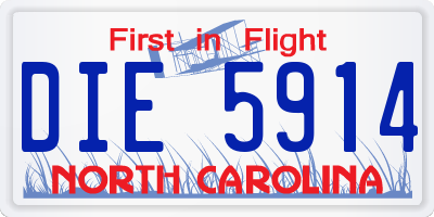 NC license plate DIE5914
