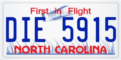 NC license plate DIE5915