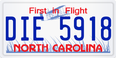 NC license plate DIE5918