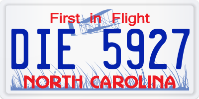 NC license plate DIE5927