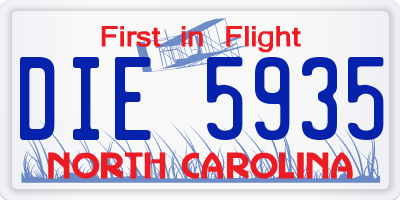 NC license plate DIE5935