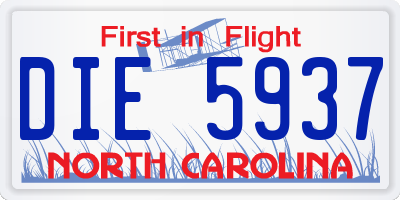 NC license plate DIE5937