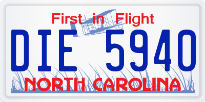 NC license plate DIE5940