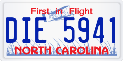 NC license plate DIE5941