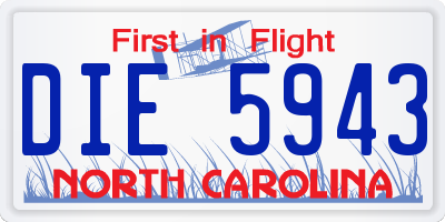 NC license plate DIE5943