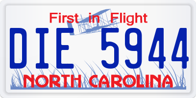 NC license plate DIE5944