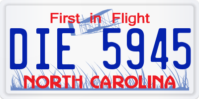 NC license plate DIE5945