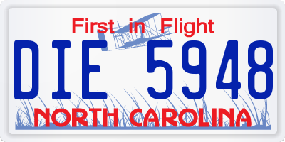 NC license plate DIE5948