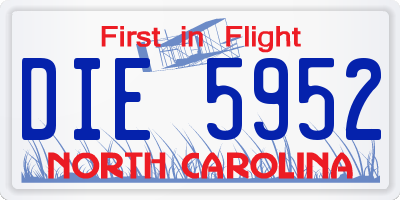 NC license plate DIE5952