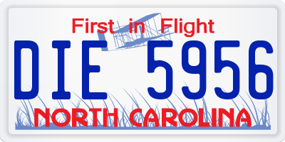 NC license plate DIE5956